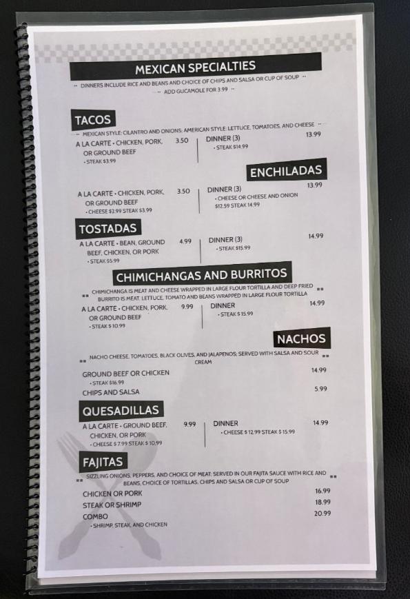 Castillo's Restaurant Inc Menu image 4